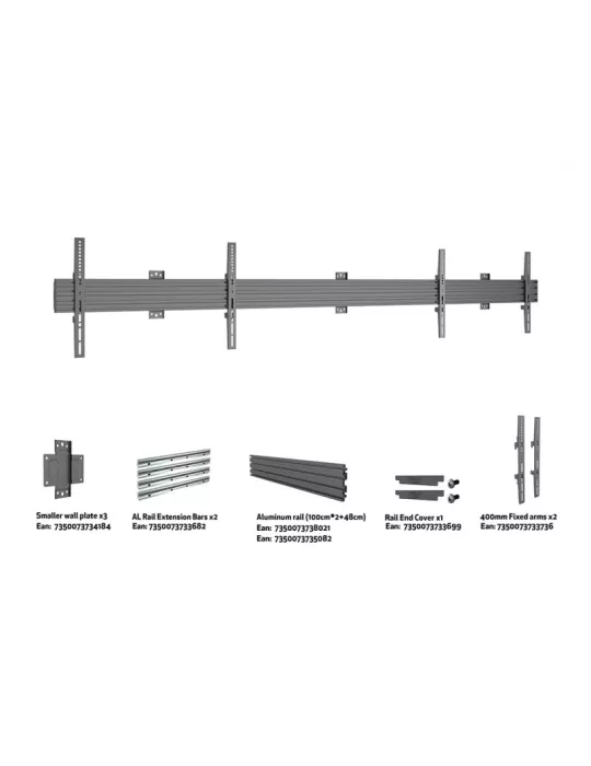 MULTIBRACKETS 5759 Multibrackets Wallmount Pro MBW2UHD Fixed - 2 screens 65 -75  VESA Max 600x400 MULTIBRACKETS MUL5759 | Musi