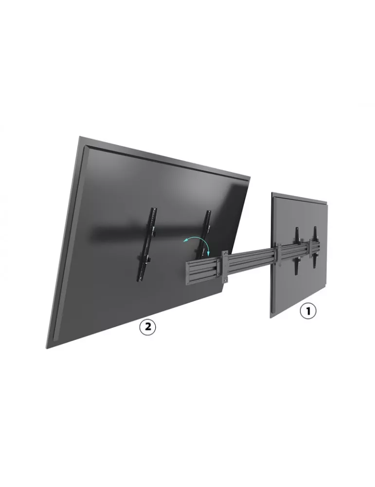 MULTIBRACKETS 5759 Multibrackets Wallmount Pro MBW2UHD Fixed - 2 screens 65 -75  VESA Max 600x400 MULTIBRACKETS MUL5759 | Musi