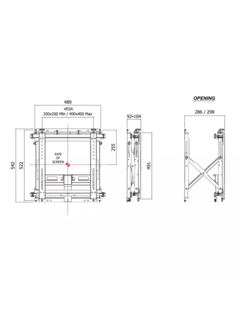 MULTIBRACKETS 5792 Wandhalterung Multibrackets Public Video Wall Mount Glide HD - Bildschirm 40  - 70  VESA Max 400x400 MULTIB