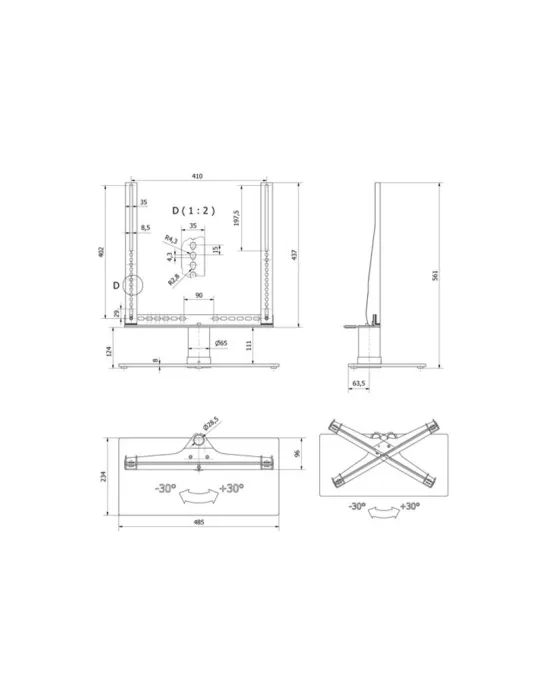 MULTIBRACKETS 4524 Support de table motorisé Multibrackets TableStand Taille M pour écran LCD de 32" - 42" charge supportée 30k