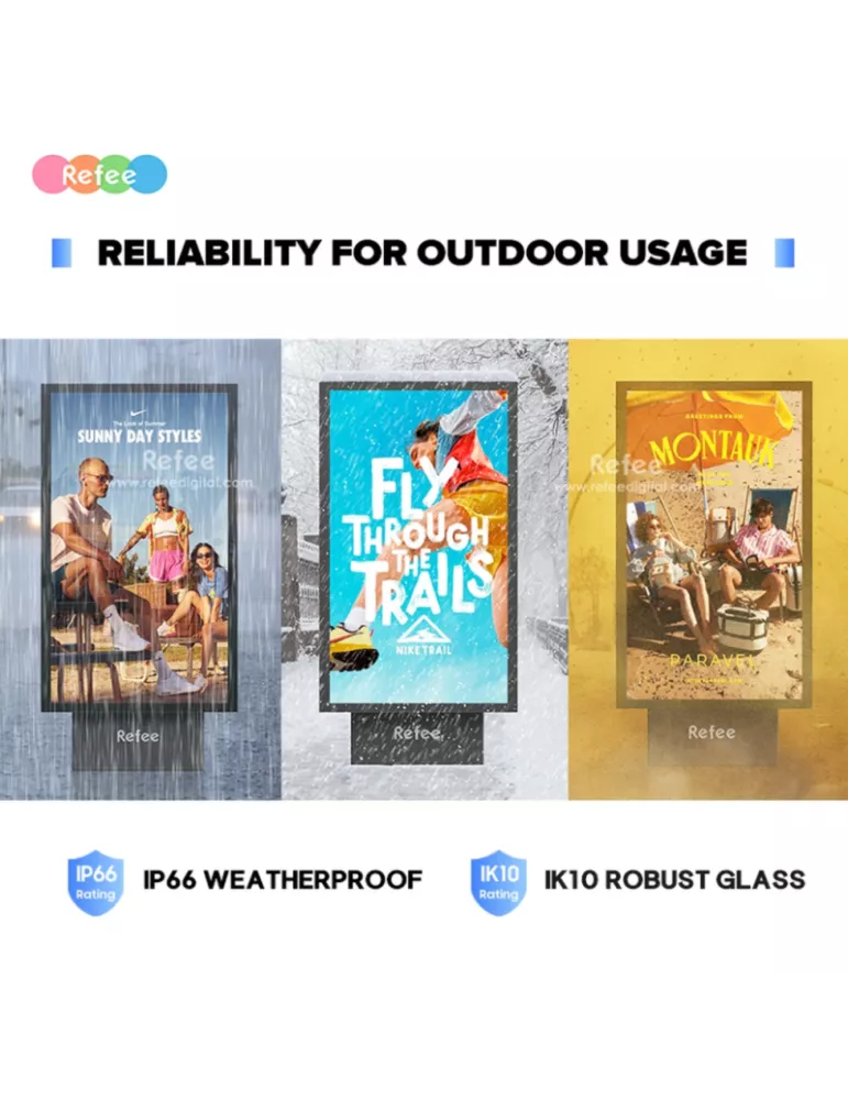 REFEE OD55DFAVW2 Affichage numérique extérieur IP66 mince et robuste 55" - Refee OF55DFA