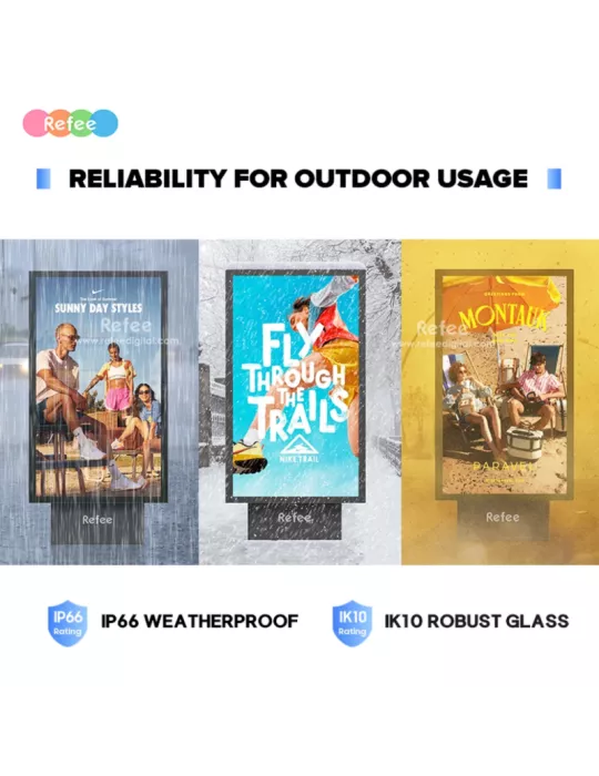 REFEE OD55DFAVW2 Affichage numérique extérieur IP66 mince et robuste 55" - Refee OF55DFA