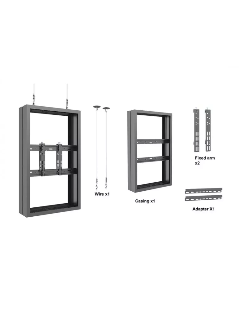 MULTIBRACKETS 6374 Caisson avec elingues Multibrackets Enclosure 43" Wire Medium B2B Noir - écran 43" VESA Max 600x400