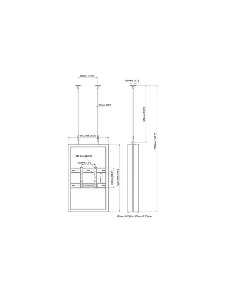 MULTIBRACKETS 6374 Caisson avec elingues Multibrackets Enclosure 43  Wire Medium B2B Black - 43  screen VESA Max 600x400 MULTI