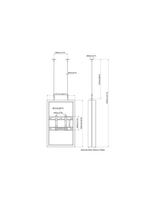 MULTIBRACKETS 6374 Caisson avec elingues Multibrackets Enclosure 43" Wire Medium B2B Noir - écran 43" VESA Max 600x400