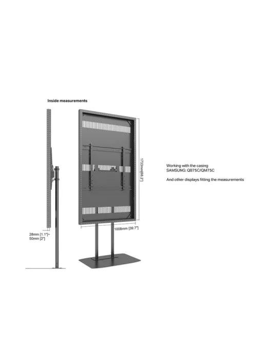 MULTIBRACKETS 8225 Cabine totem interieur  Pro Series Dual Pole Enclosure 75" REF: