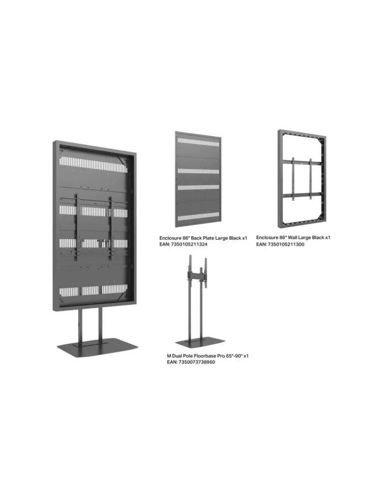 MULTIBRACKETS 0031 Caisson sur pied pour ecran 86"  Dual Pole Enclosure 86" H-Brightness Floorbase
