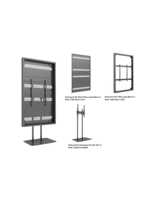 MULTIBRACKETS 0031 Caisson sur pied pour ecran 86"  Dual Pole Enclosure 86" H-Brightness Floorbase