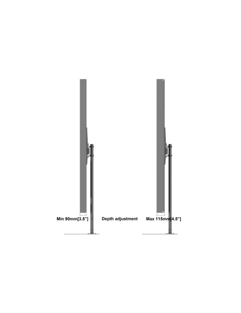 MULTIBRACKETS 0031 Caisson sur pied pour ecran 86"  Dual Pole Enclosure 86" H-Brightness Floorbase