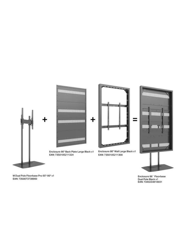 MULTIBRACKETS 0031 Caisson sur pied pour ecran 86"  Dual Pole Enclosure 86" H-Brightness Floorbase