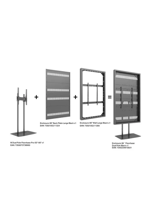 MULTIBRACKETS 0031 Caisson sur pied pour ecran 86"  Dual Pole Enclosure 86" H-Brightness Floorbase