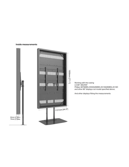 MULTIBRACKETS 0031 Caisson sur pied pour ecran 86"  Dual Pole Enclosure 86" H-Brightness Floorbase