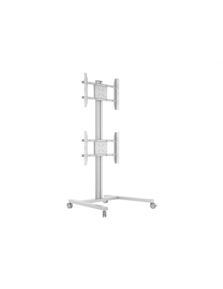 MULTIBRACKETS 2222 Mobiler Ständer Multibrackets Display Stand 180 Dual Vertical Silver - 2 Bildschirme 32 -55  VESA Max 700x4