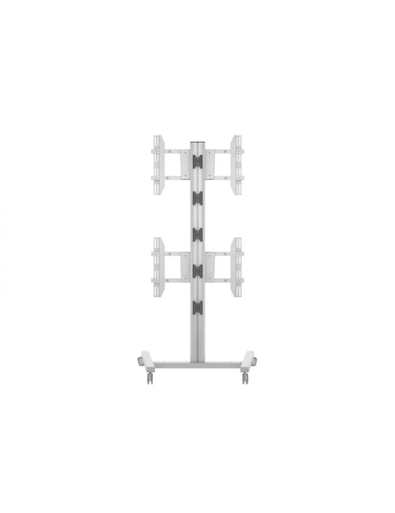 MULTIBRACKETS 2222 Support mobile Multibrackets Display Stand 180 Dual Vertical Silver - 2 écrans 32"-55" VESA Max 700x400