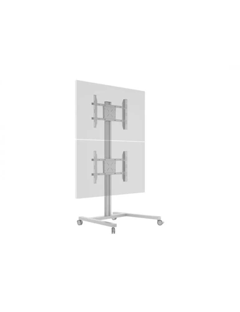 MULTIBRACKETS 2222 Mobiler Ständer Multibrackets Display Stand 180 Dual Vertical Silver - 2 Bildschirme 32 -55  VESA Max 700x4
