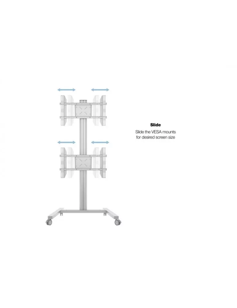 MULTIBRACKETS 2222 Multibrackets Display Stand 180 Dual Vertical Silver - 2 displays 32 -55  VESA Max 700x400 MULTIBRACKETS MU
