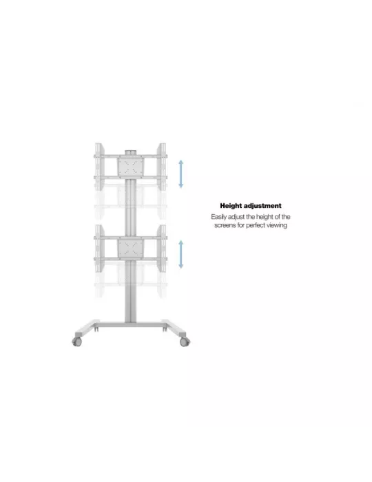 MULTIBRACKETS 2222 Mobiler Ständer Multibrackets Display Stand 180 Dual Vertical Silver - 2 Bildschirme 32 -55  VESA Max 700x4