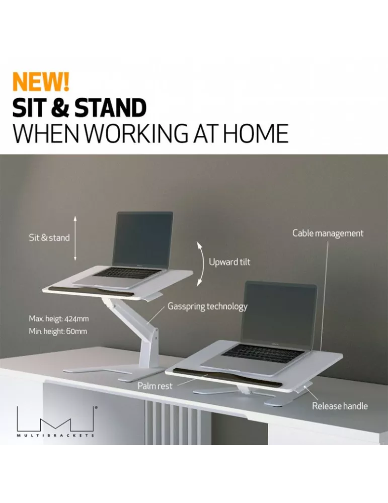 MULTIBRACKETS 9141 Tabletop computer support Multibrackets Laptop Workstation Charge 10Kg MULTIBRACKETS MUL9141 | MusicGoodDea