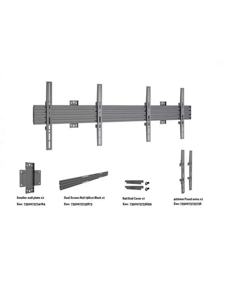 MULTIBRACKETS 4009 Multibrackets Wallmount Pro MBW2U Fijo Negro - 2 pantallas 40 -75  VESA Max 600x400 MULTIBRACKETS MUL4009 |