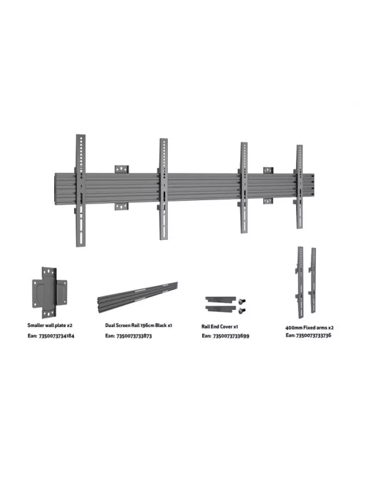 MULTIBRACKETS 4009 Feste Wandhalterung Multibrackets Wallmount Pro MBW2U Fixed Black - 2 Bildschirme 40 -75  VESA Max 600x400