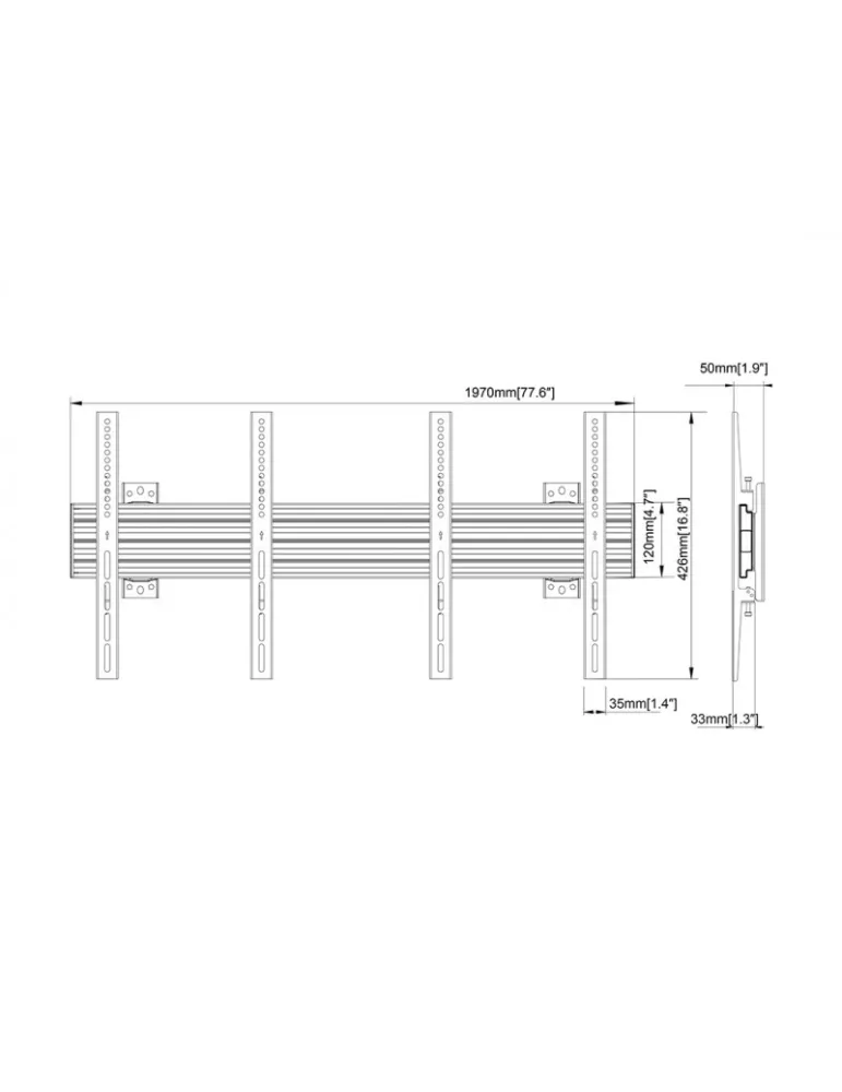 MULTIBRACKETS 4009 Multibrackets Wallmount Pro MBW2U Fixed Black - 2 screens 40 -75  VESA Max 600x400 MULTIBRACKETS MUL4009 |