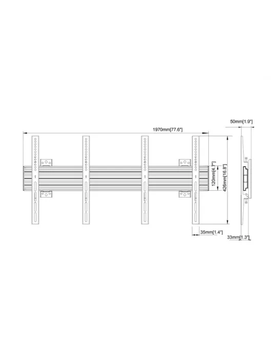 MULTIBRACKETS 4009 Feste Wandhalterung Multibrackets Wallmount Pro MBW2U Fixed Black - 2 Bildschirme 40 -75  VESA Max 600x400