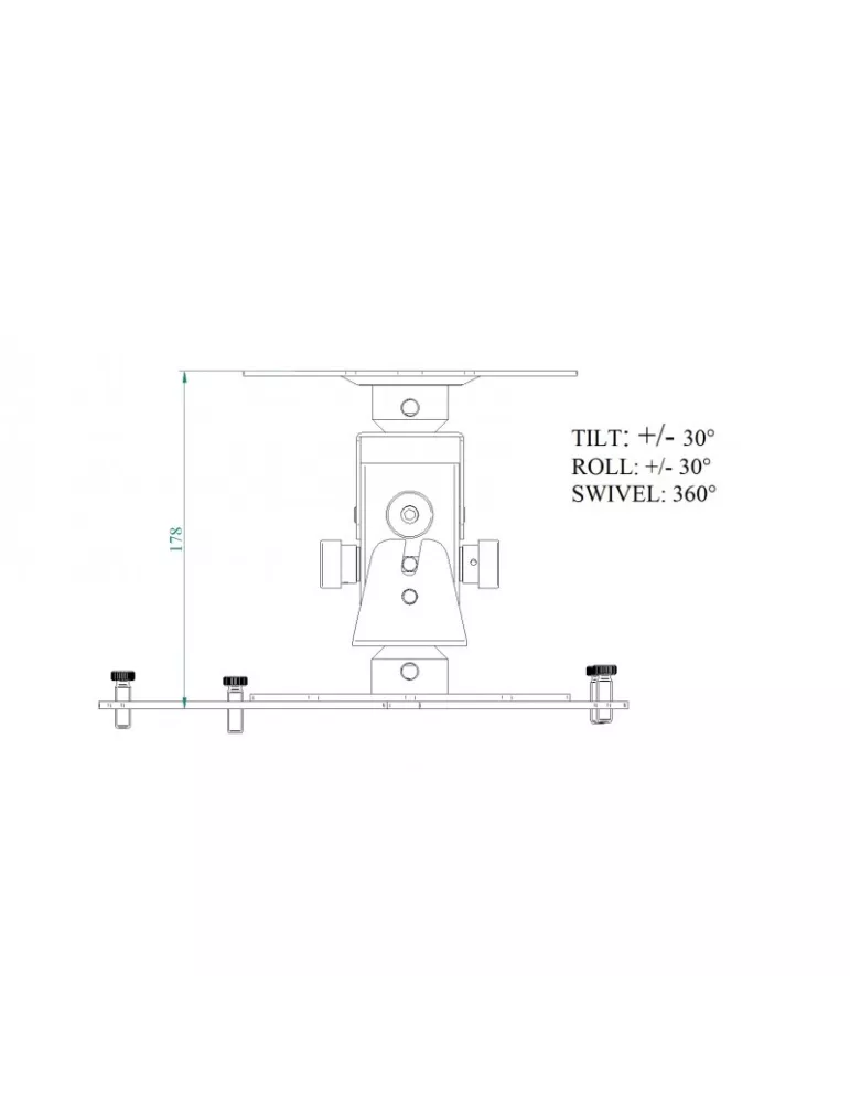 EUROMET 21900 ARAKNO projector ceiling mount black - Max. weight 45 kg EUROMET EUR21900 | MusicGoodDeal