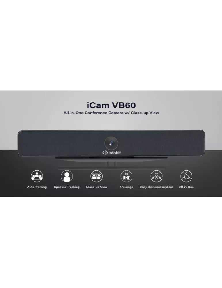 INFOBIT ICAMVB60 Cámara de videoconferencia 4K Infobit iCam VB60  Cámara de visión general todo en uno INFOBIT INFICAMVB60 | M