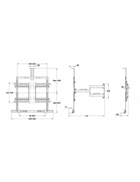 MULTIBRACKETS 0532 Support mural Articulé Multibrackets FlexArm Pro 60kg Sound & Camera pour Ecran LCD 55"- 85" - VESA MAX 700x