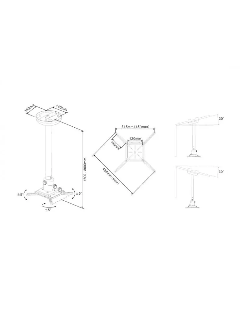 MULTIBRACKETS 0742 Support plafond Projector| MusicGoodDeal