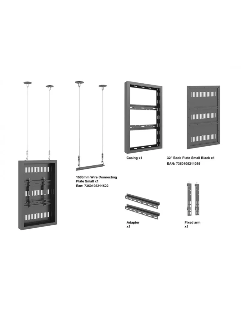 MULTIBRACKETS 3656 Cadre de protection Multibrackets Pro Series Enclosure 32'' VESA Max 400x400 avec elingues pour suspension e