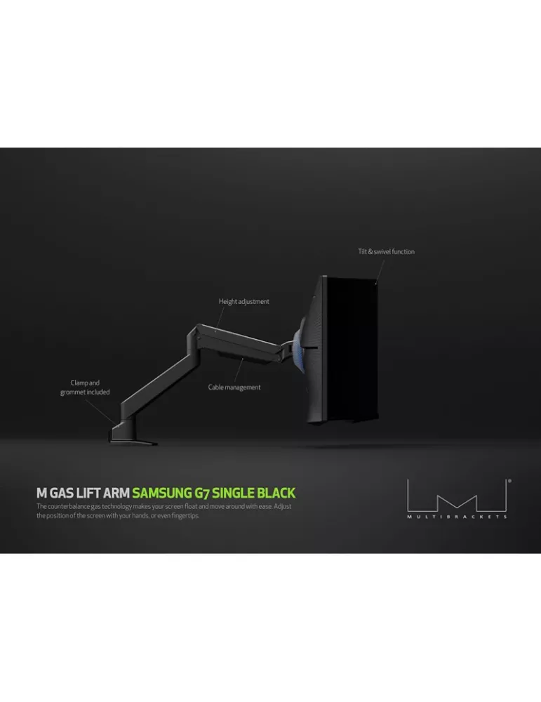 MULTIBRACKETS 3274 Support de table Multibrackets VESA Gas Lift Arm pour Samsung G7 32"