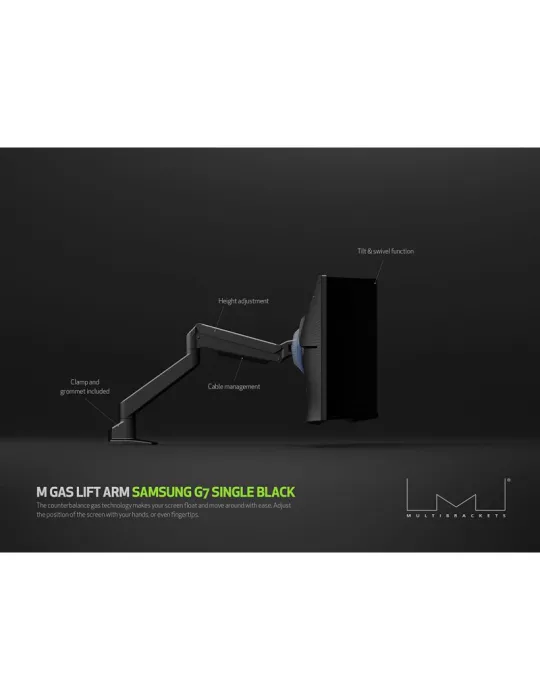 MULTIBRACKETS 3274 Support de table Multibrackets VESA Gas Lift Arm pour Samsung G7 32"