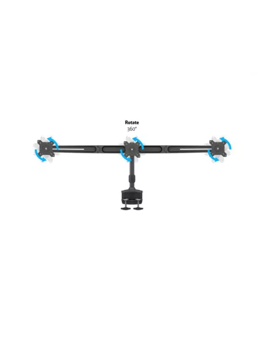 MULTIBRACKETS 0372 Support de table rotatif Multibrackets VESA Desktopmount Triple Desk Clamp - 3 écrans 15" - 24"VESA Max 100x