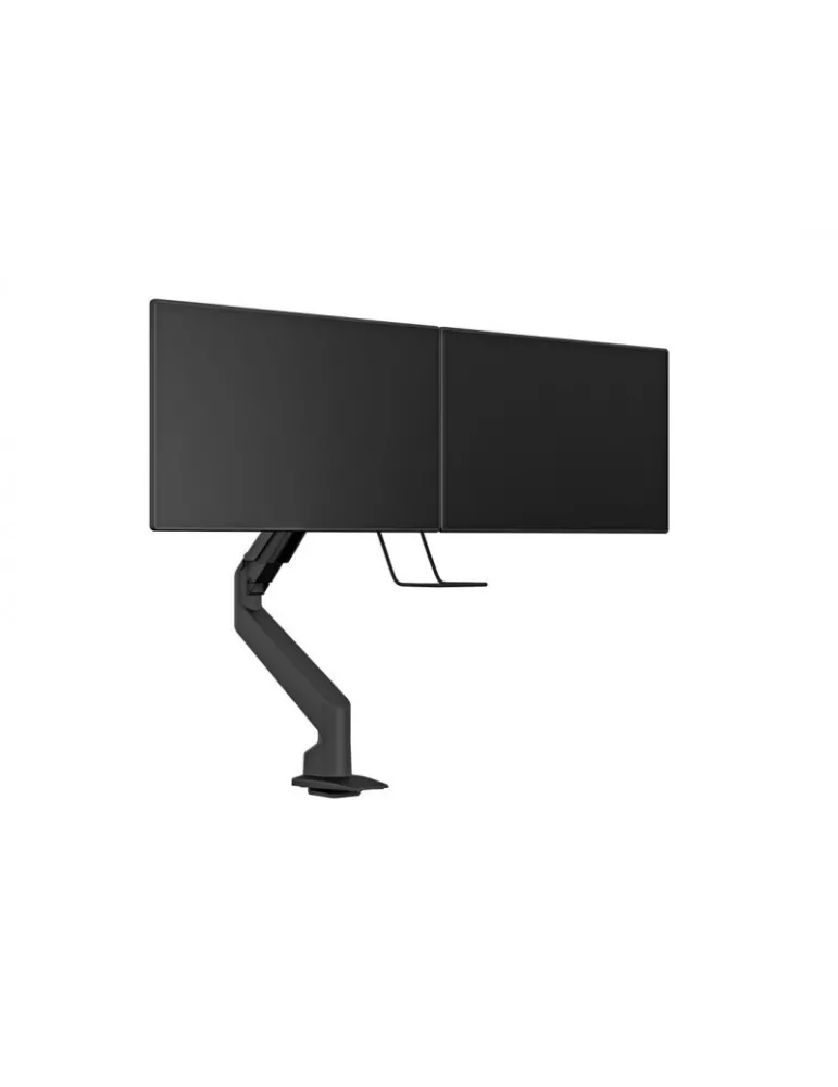 MULTIBRACKETS 5921 Support de table articulé avec poignée Multibrackets Gas Lift Arm Single w. Duo Crossbar - 2 écrans de 15"- 