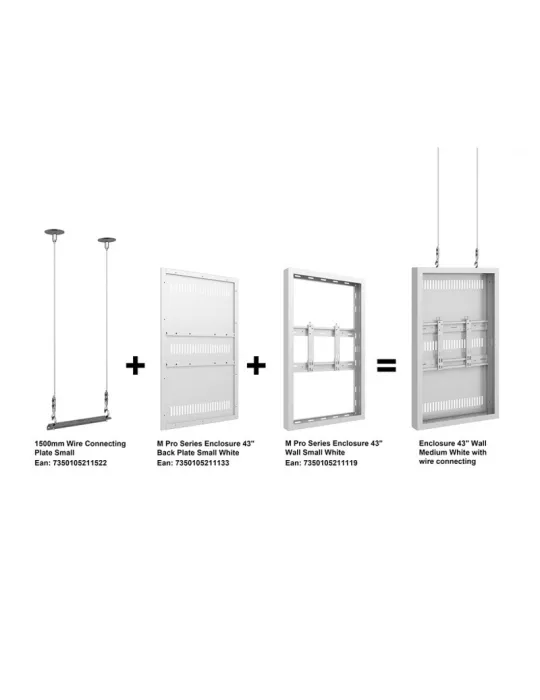 MULTIBRACKETS 1119 Caisson Multibrackets Enclosure Wall Small White - écran 43" VESA Max 300x200