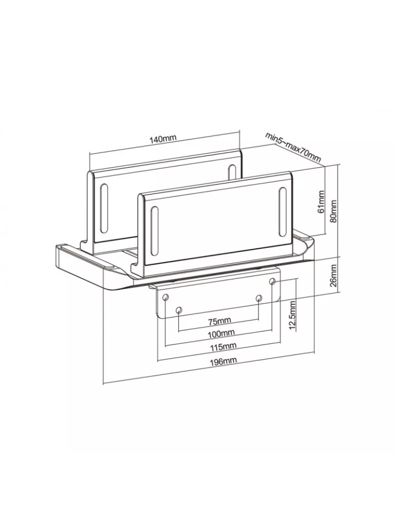 MULTIBRACKETS 4455 Support pour solution multimédia Multibrackets Thin Client Holder/Stand Charge 3kg