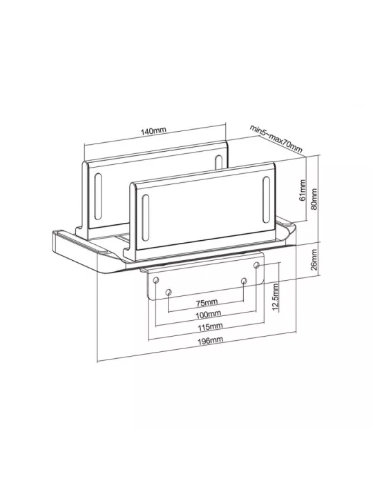 MULTIBRACKETS 4455 Multibrackets Thin Client Holder Stand Charge 3kg MULTIBRACKETS MUL4455 | MusicGoodDeal