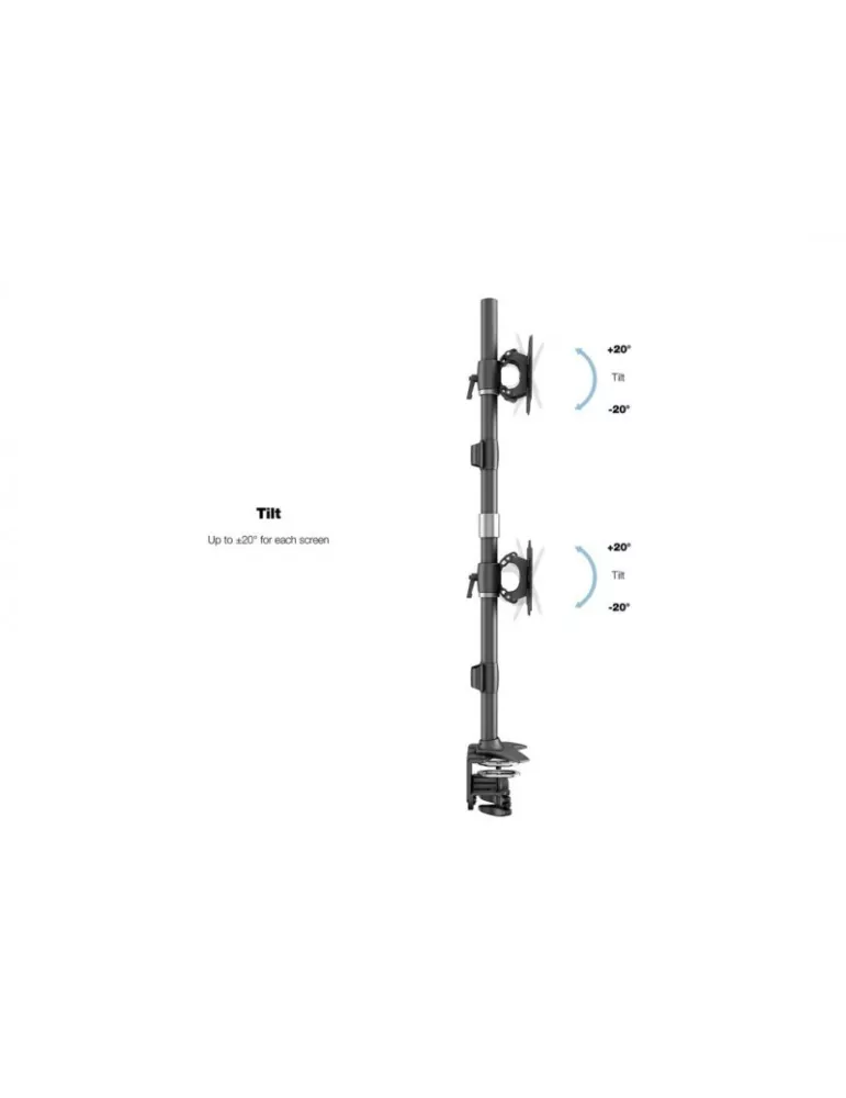 MULTIBRACKETS 2734 Support de table rotatif Multibrackets VESA Desktopmount Quad Vertical Desk Clamp - 4 écrans de 24" - 32" VE