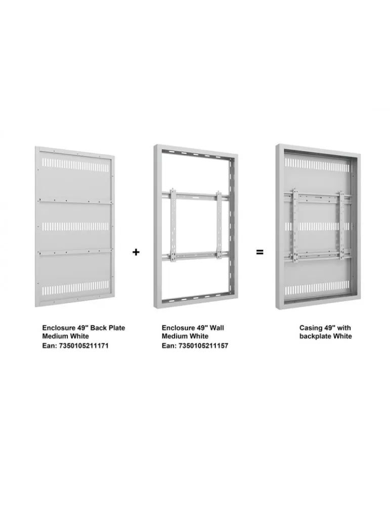 MULTIBRACKETS 1157 Caisson Multibrackets Enclosure Wall Medium White - écran 49" VESA Max 600 x 400