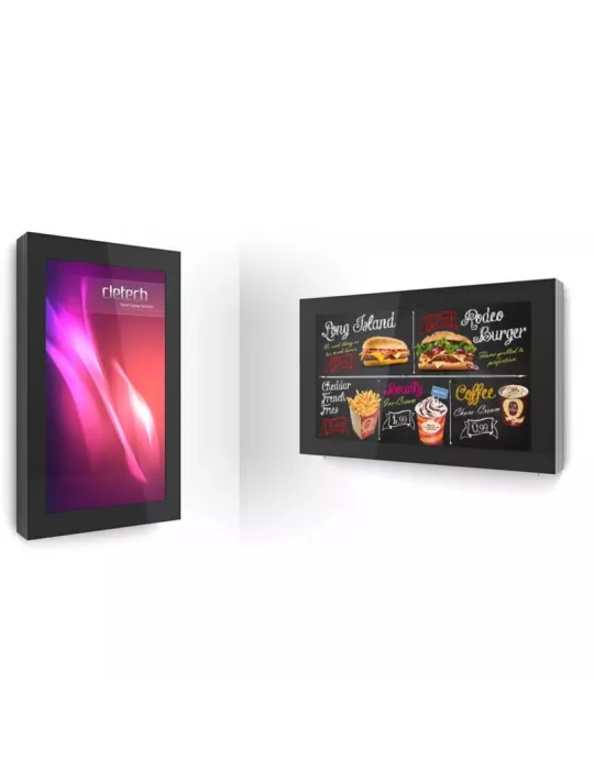 CLETECH M5V55TBBBH Outdoor-Kabine Cletech M5 Full-Black   Heizung   Touchscreen Mon. 55  Hochformat CLETECH CLEM5V55TBBBH | Mu