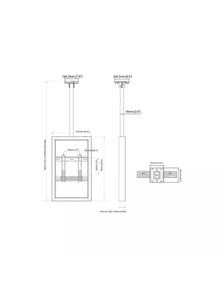 MULTIBRACKETS 5025 Caisson avec support plafond Multibrackets Enclosure 32  Ceiling Small White MULTIBRACKETS MUL5025 | MusicG