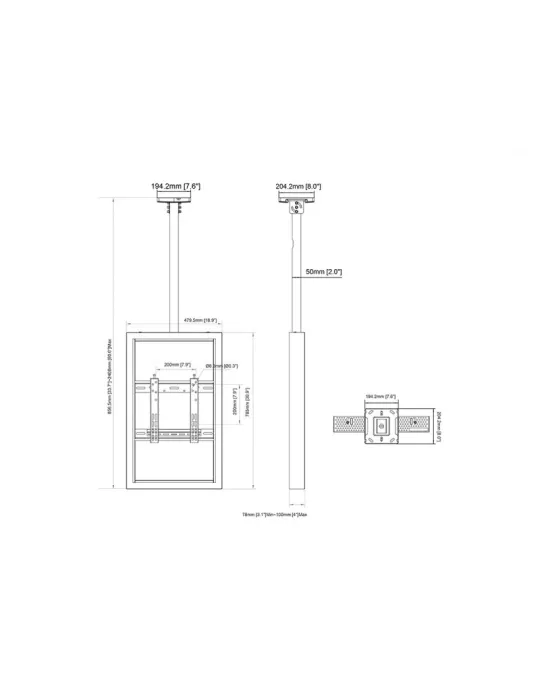 MULTIBRACKETS 5025 Caisson avec support plafond Multibrackets Enclosure 32  Ceiling Small White MULTIBRACKETS MUL5025 | MusicG