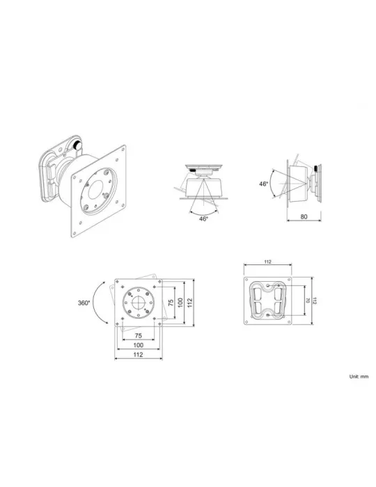 MULTIBRACKETS 2666 Support mural Multibrackets VESA 100x100 Monitor/Tablet Wallmount REF: