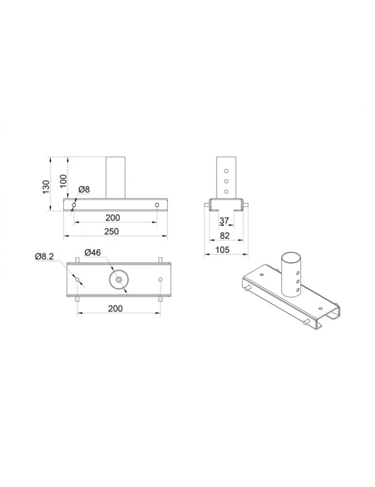 MULTIBRACKETS 7871 Erweiterung Deckenhalterung Multibrackets Extension PRO OM55N-D   OM46N-D MULTIBRACKETS MUL7871 | MusicGood