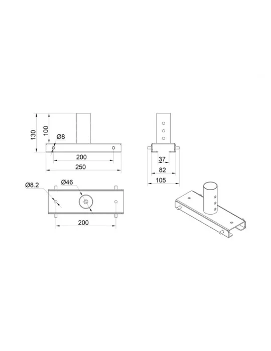 MULTIBRACKETS 7871 Erweiterung Deckenhalterung Multibrackets Extension PRO OM55N-D   OM46N-D MULTIBRACKETS MUL7871 | MusicGood