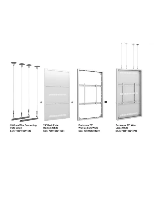MULTIBRACKETS 3748 Caisson avec Elingues Multibrackets Enclosure 75  Wire Medium White - écran 75  VESA Max 600x400 MULTIBRACK