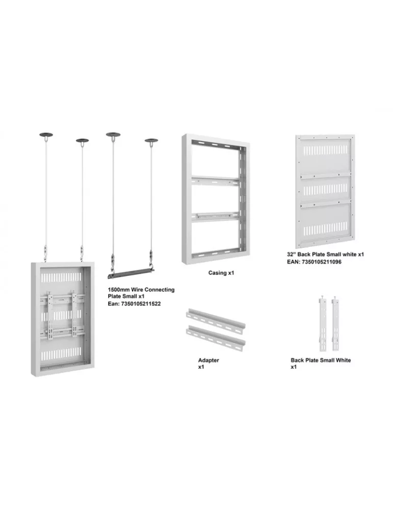 MULTIBRACKETS 3663 Caisson avec elingues Multibrackets Enclosure Wire Small White - écran 32" VESA Max 400x400