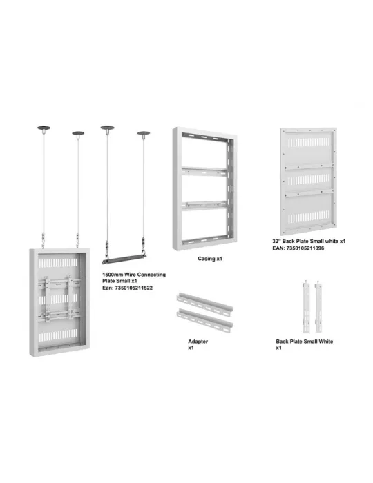 MULTIBRACKETS 3663 Caisson avec elingues Multibrackets Enclosure Wire Small White - écran 32" VESA Max 400x400