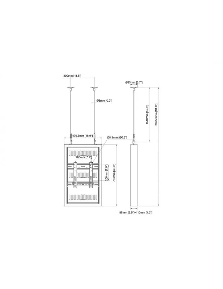 MULTIBRACKETS 3663 Caisson avec elingues Multibrackets Caja Cable Pequeño Blanco - écran 32  VESA Max 400x400 MULTIBRACKETS MU
